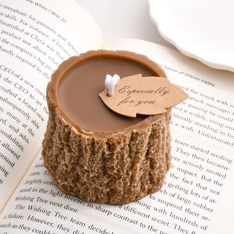Scented Candle Luxury - Ağaç Kütüğü Mum Seti Hediyesi Yaratıcı