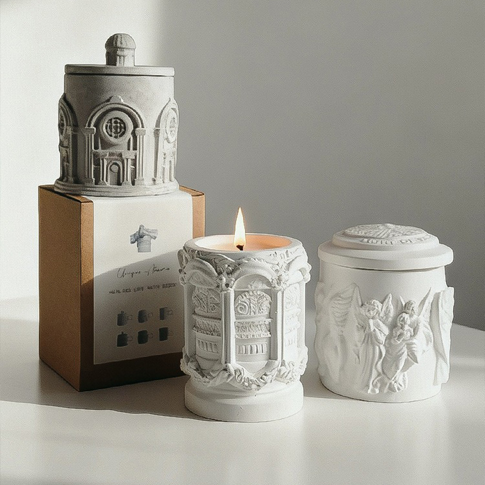 Scented Candle Luxury - Alçı Heykel Kupa Mum Kokulu Mum