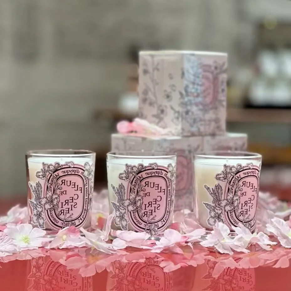 Scented Candle Luxury - Romantik sınırlı Diptyques mumlar Sakura kokulu