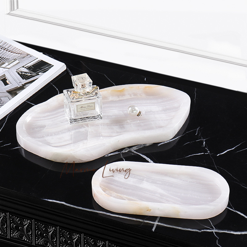 Beyaz Oniks Doğal Mermer Tepsi - Scented Candle Luxury incelemesi ve fiyatı