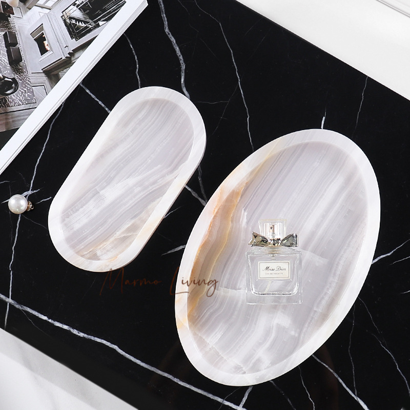 Beyaz Oniks Doğal Mermer Tepsi - Scented Candle Luxury incelemesi ve fiyatı